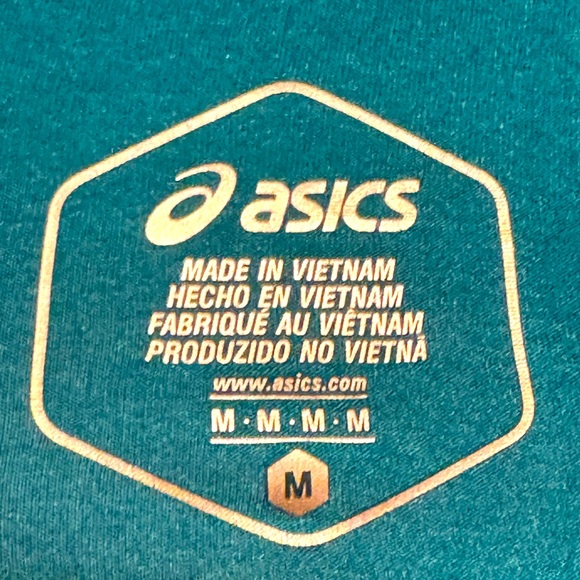 ASICS Men’s Shirt Sleeve Workout Shirt Breathable Soft Teal Size M Like New - Picture 4 of 4